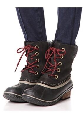 Sorel Slimpack II Black Lace-Up Duck Boots